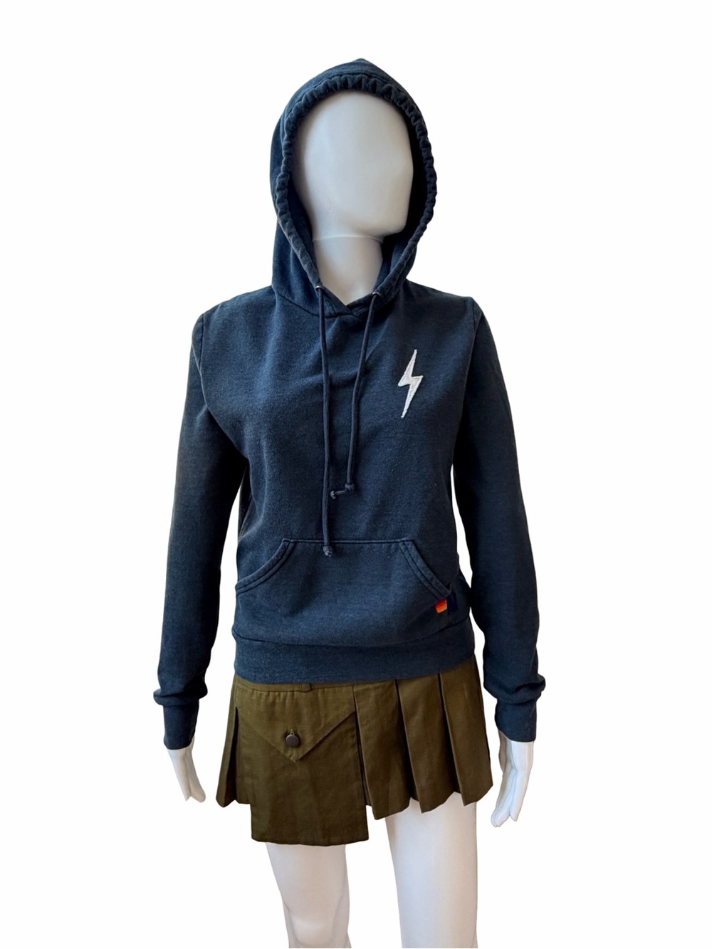Aviator Nation Bolt Stitch Relaxed Pullover Hoodie | Navy XS ⚡️